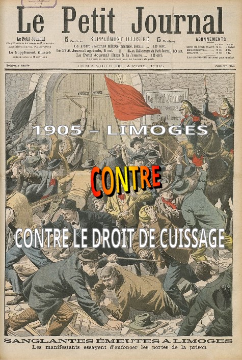 Contre Le Droit De Cuissage 1905 Grèves à Limoges
